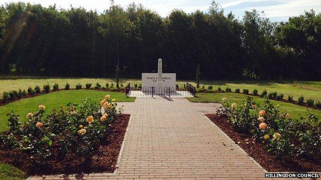 Peace Memorial Garden in Cherry Lane Cemetery