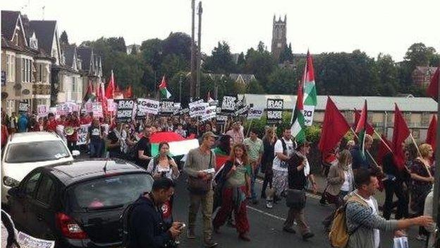 Anti-Nato protestors in Newport