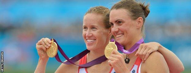 Helen Glover (left) and Heather Stanning