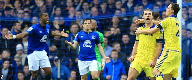 Branislav Ivanovic celebrates scoring Chelsea's second