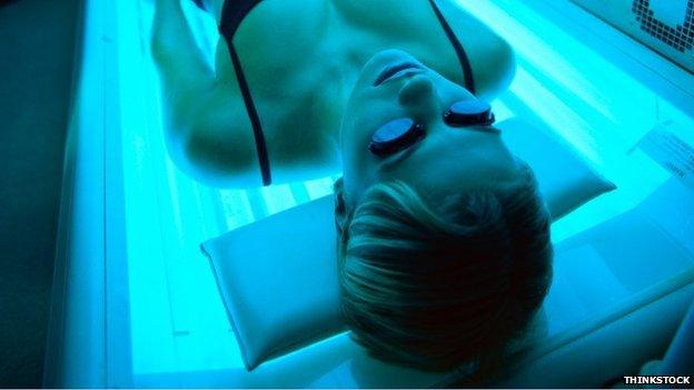 Sunbed user