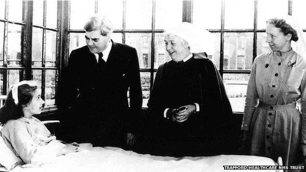 Aneurin Bevan at the first NHS hospital