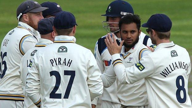 Adil Rashid took three wickets for Yorkshire