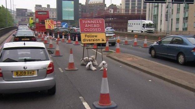 Birmingham tunnels roadworks