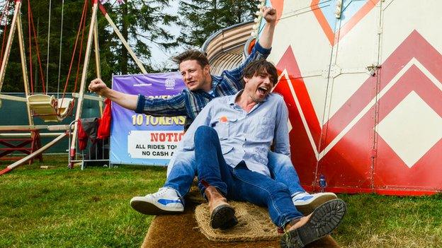 Jamie Oliver and Alex James