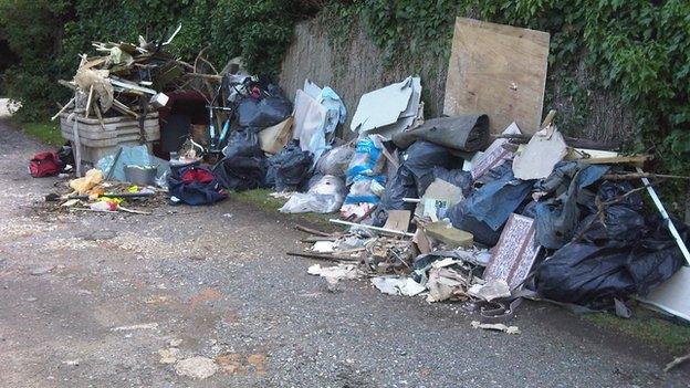 Rubbish dumped at Arch Hill