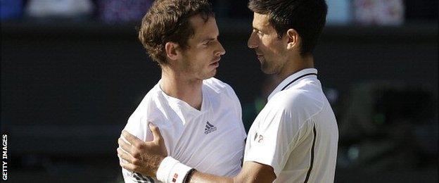 Andy Murray (left) with Novak Djokovic