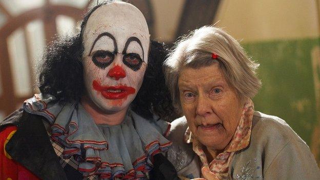 Reece Shearsmith as Mr Jelly and Vilma Hollingberry as Mrs Wren in Psychoville