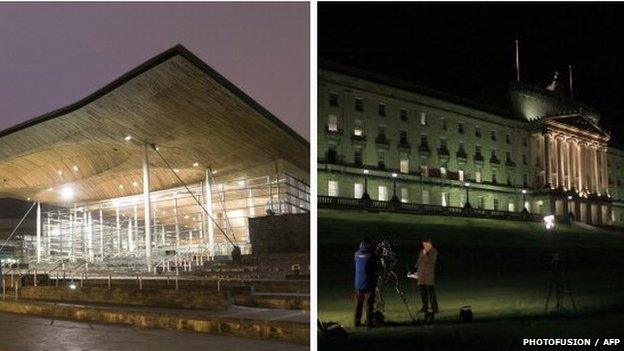 The Senedd and Stormont Castle