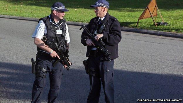 Armed police at Celtic Manor