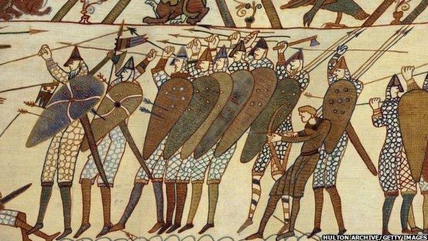 Saxon soldiers at the Battle of Hastings