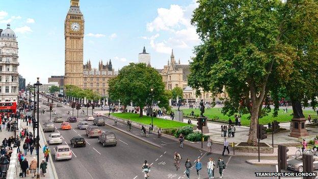 An artist's impression of part of the planned segregated cycle scheme