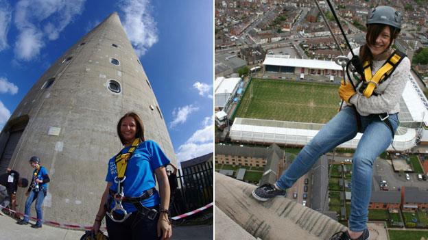 Northampton Lift Tower abseilers