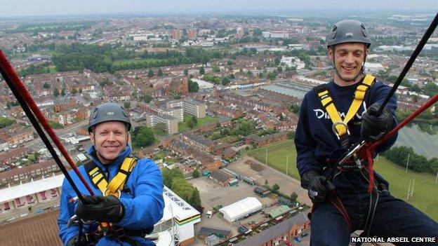 Northampton Lift Tower abseilers