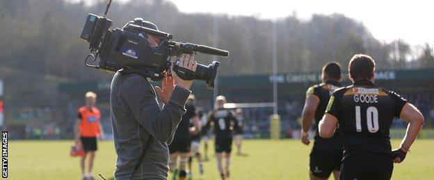 TV Camera at London Wasps V Saracens