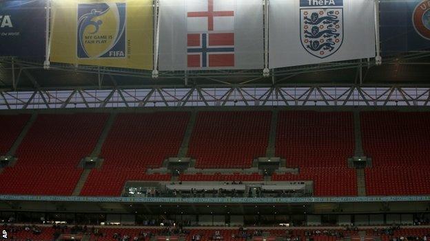 Crowd at England v Norway at Wembley Stadium