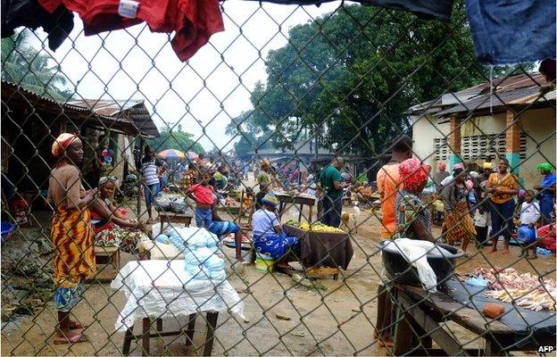 Dolo Town near Monrovia Liberia which is quarantined because of Ebola 2 September 2014