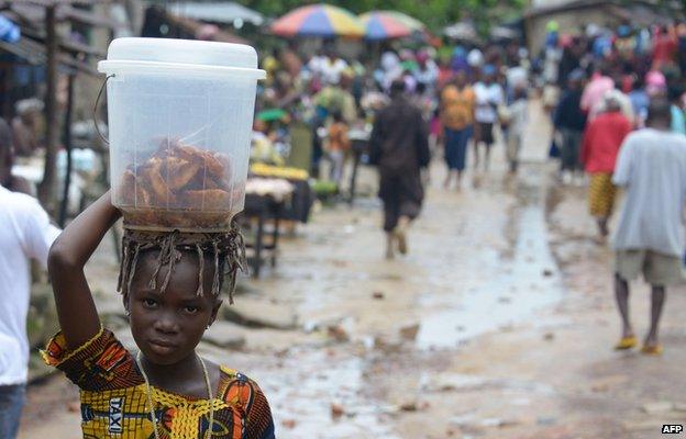 Dolo Town near Monrovia Liberia which is quarantined because of Ebola 2 September 2014