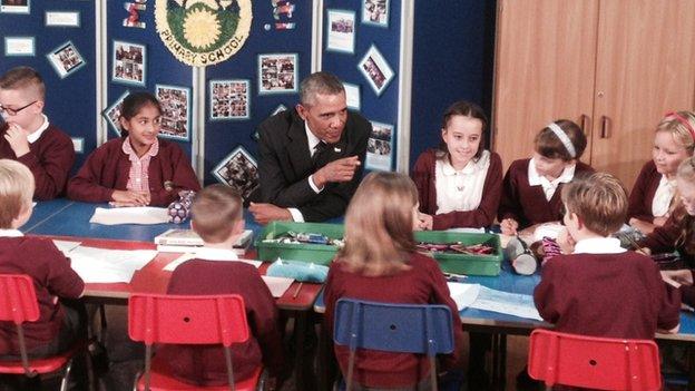 Barack Obama at school