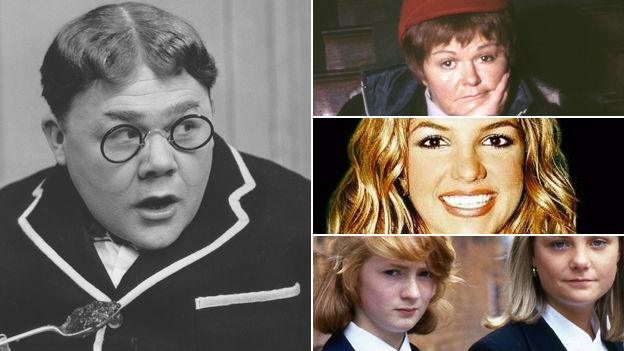 Images of Billy Bunter, Jimmy Krankie, Britney Spears and Grange Hill