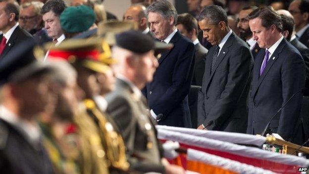 Barack Obama and David Cameron at Nato summit