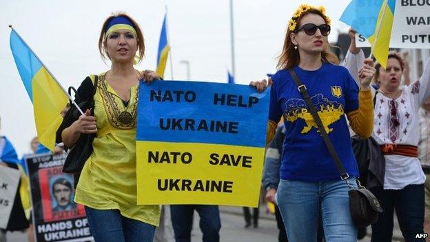 Protest march outside Nato summit