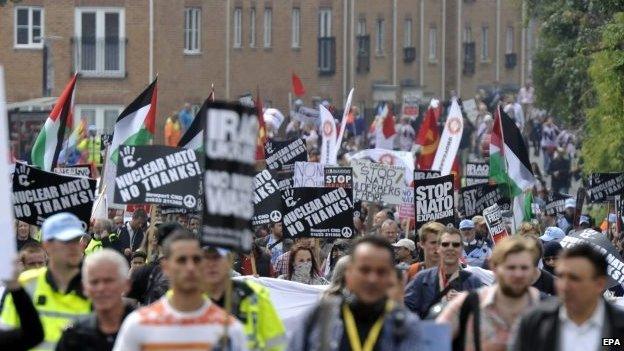 Protest march outside Nato summit