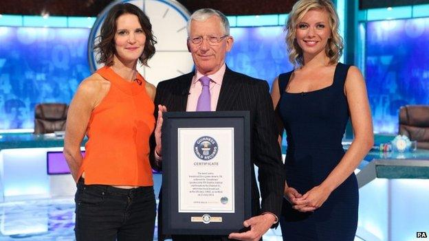 Countdown presenters Susie Dent, Nick Hewer and Rachel Riley