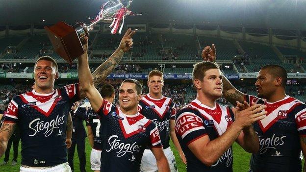 Sydney Roosters celebrate their World Club Challenge success