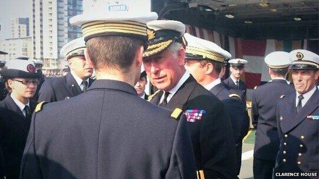 Prince Charles on HMS Duncan