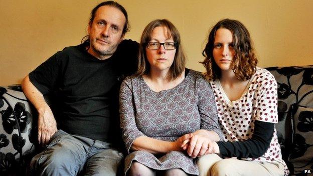 Alice Gross's father Jose Gross, mother Rosalind Hodgkiss and sister Nina Gross