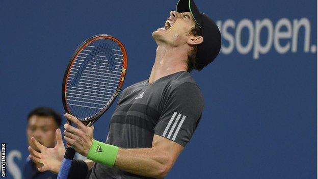 Andy Murray in action against Novak Djokovic in the US Open