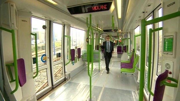 Inside a new Metro tram