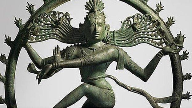 A bronze figure of Shiva, as Lord of the Dance