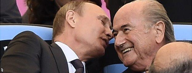 Sepp Blatter and Vladimir Putin