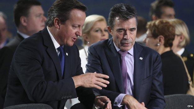 David Cameron and Nato Secretary-General Anders Fogh Rasmussen