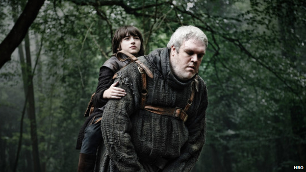 Hodor carrying Bran Stark