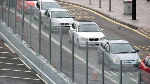 There have been complaints that the security fencing is causing traffic chaos