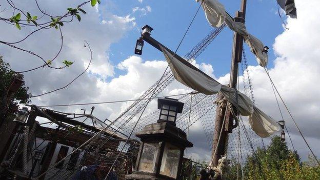 Tim Jones' pirate ship in Felixstowe