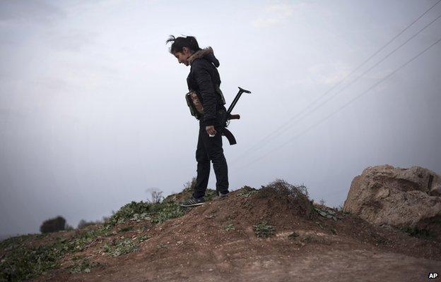 A female Kurdish fighter in northern Syria around 3 March 2014