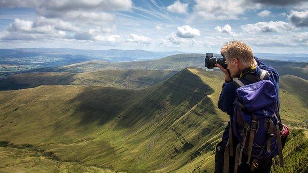 Nigel Forster photographing Pen y Fan