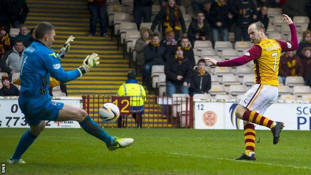 James McFadden scoring for Motherwell