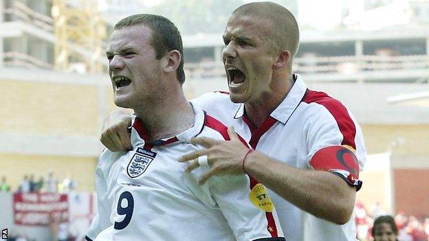 Wayne Rooney and David Beckham