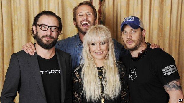 The Drop's director (from left ) Michael Roskum and cast members Matthias Schoenaerts, Noomi Rapace and Tom Hardy