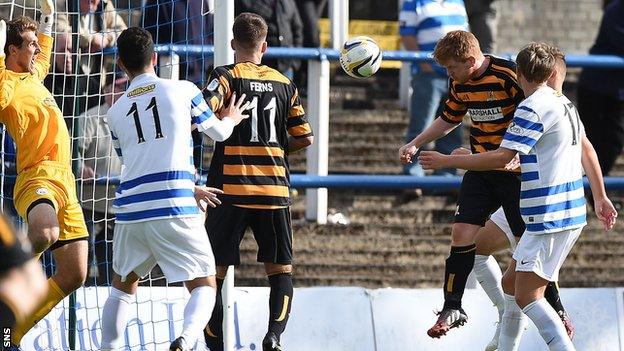 Ryan McCord scores for Alloa Athletic against Greenock Morton