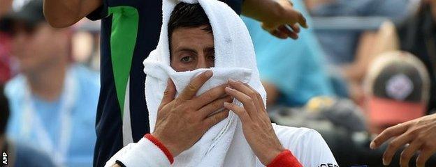 Novak Djokovic of Serbia