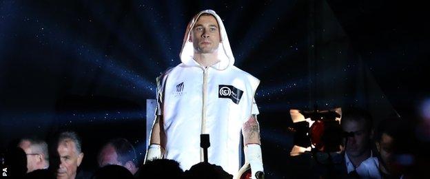 Carl Frampton enters the ring prior to facing Kiko Martinez