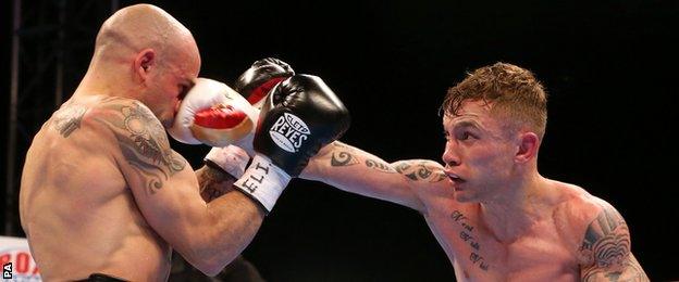 Carl Frampton (right) in action against Kiko Martinez