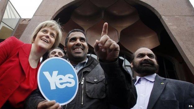 Nicola Sturgeon during a visit to Glasgow Central Mosque