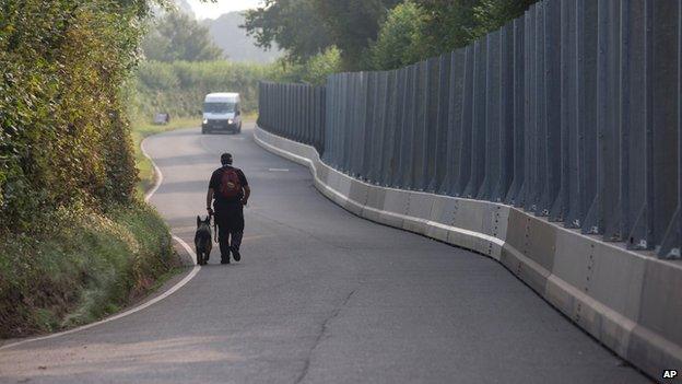 Security fence set up around Nato summit in Newport, Wales (September 3 2014)